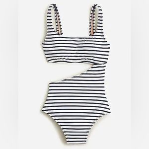 J.CREW Cutout one-piece swimsuit in stripe